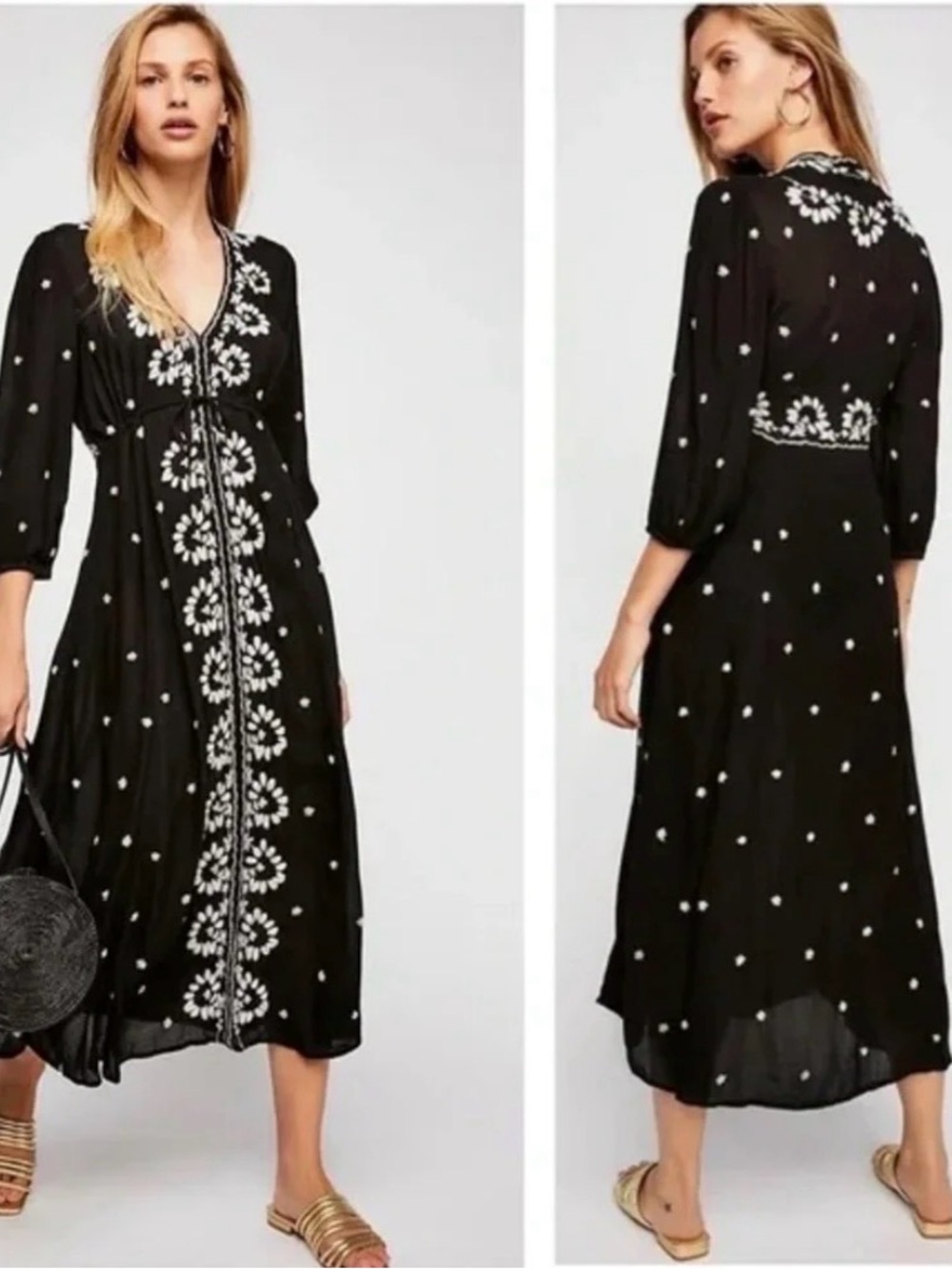 Free People Embroidered Fable Midi Dress View 2